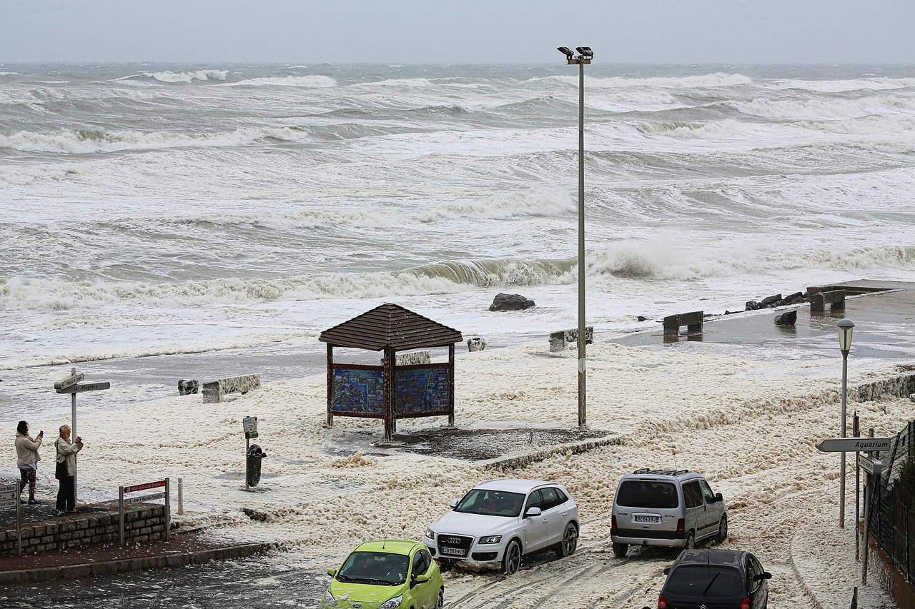 un gros temps en mer